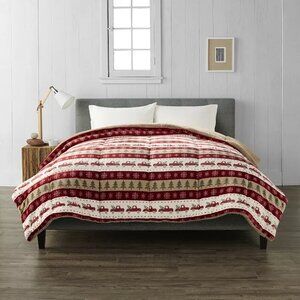 Cuddl Duds Cozy Soft Reversible Comforter Color: Truck Stripe, Size: FULL/QUEEN
